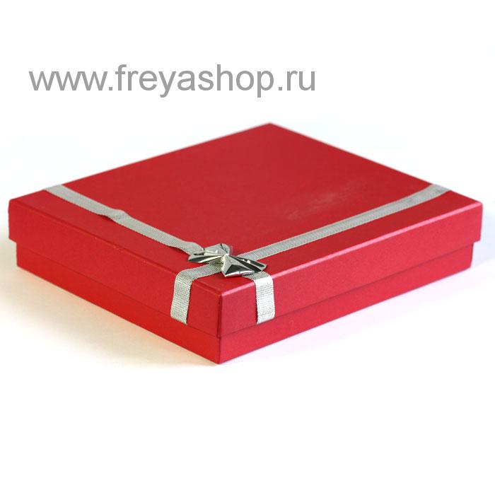 Ювелирная коробочка (большая), цвета - красный, серебристый