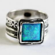 Серебряное кольцо с опалом "Смальта моря", Израиль
