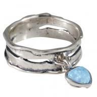 Серебряное кольцо с подвеской из опала, Израиль