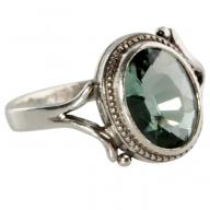 Серебряное кольцо с овальным празиолитом "Нежное", Россия