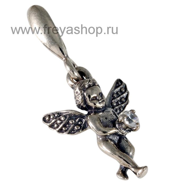 Серебряная подвеска с цирконом "Ангел", Россия