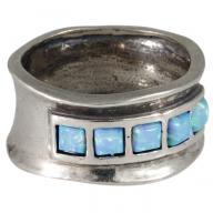 Серебряное кольцо в средневековом стиле с пятью квадратными опалами, Израиль