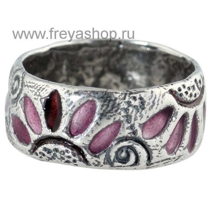 Серебряное кольцо с эмалью "Солнцеворот", Кострома