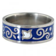 Серебряное кольцо с эмалью "Хохлома", Кострома 