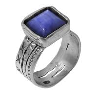 Серебряное кольцо "Игра" с кианитом, Израиль