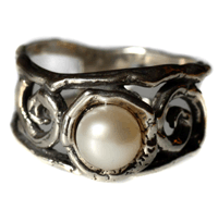 серебряное кольцо с жемчужиной израиль